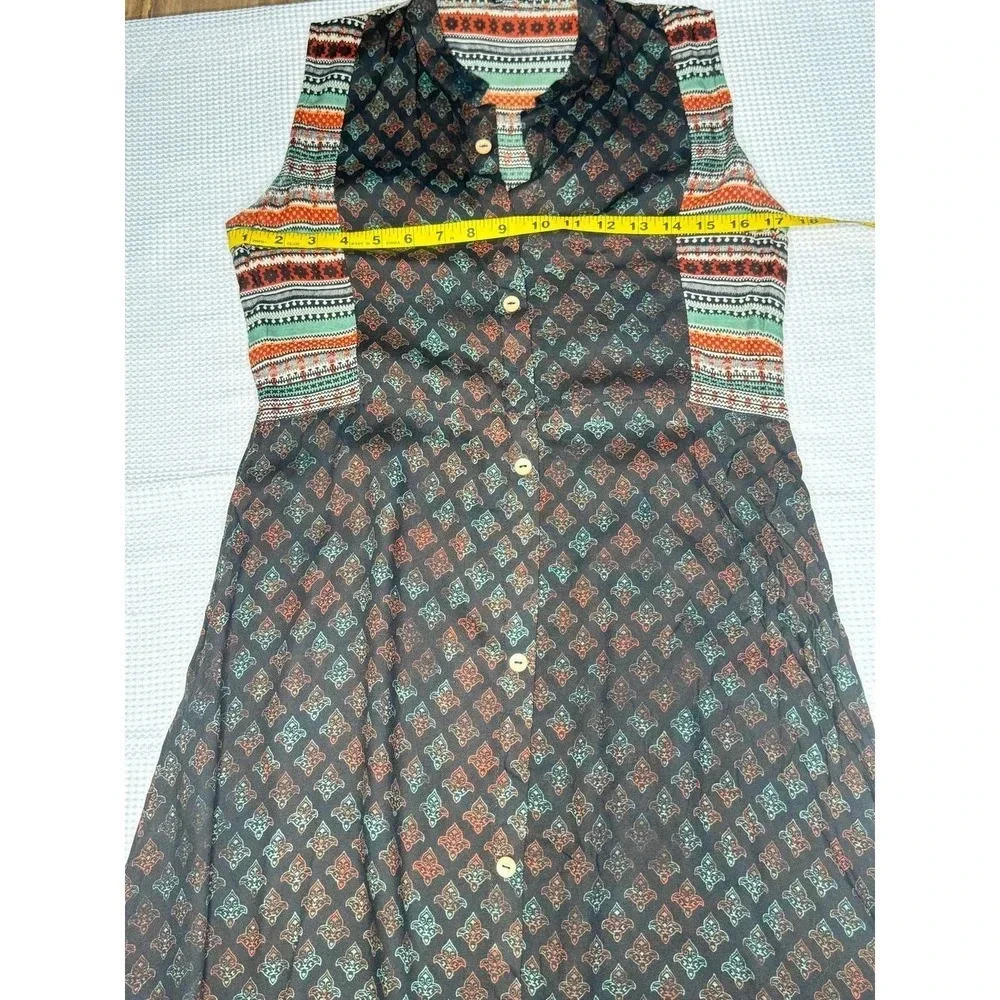 Soch Midi Button Down Patchwork Dress Boho Dress … - image 7